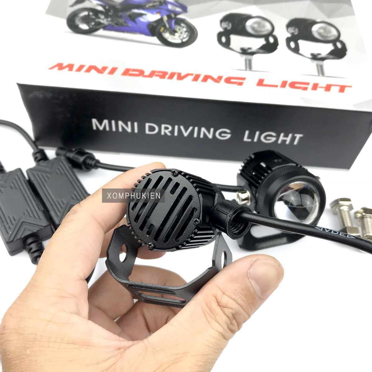 Bộ 2 Đèn Trợ Sáng Bi Cầu Mini 2 Chế Độ [ Tặng Công Tắc Cos Pha ]