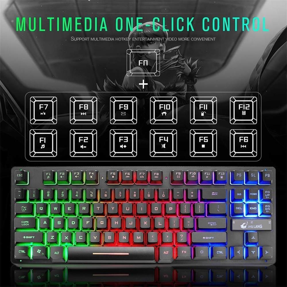 Bàn Phím Giả Cơ 87 Phím Tenkeyless Chuyên Game Có Dây ZIYOU LANG K16 / Bàn Phím XUNFOX K82 Có LED