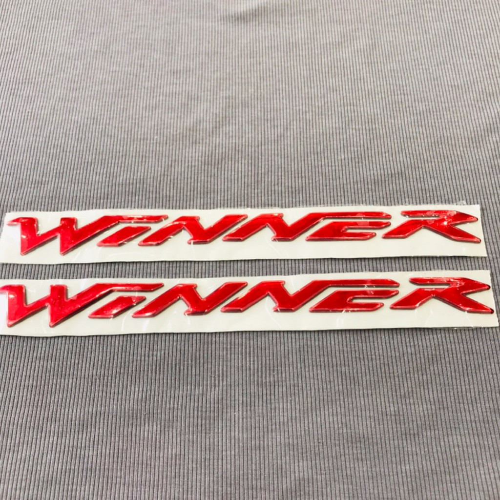 Cặp tem chữ nổi dán xe máy Honda winner màu đỏ