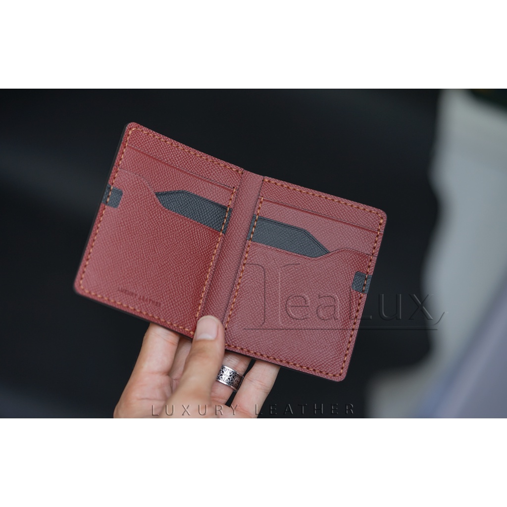 Ví Da Epsom Dáng Đứng Handmade LEALUX Epsom Wallet 3