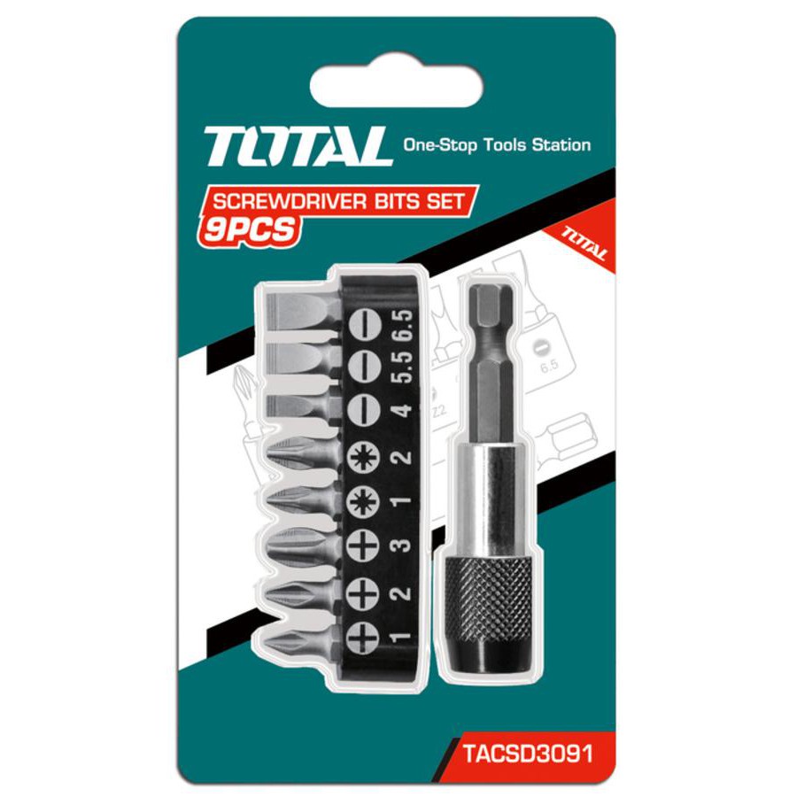 Bộ 9 đầu tua vít TACSD3091 TOTAL