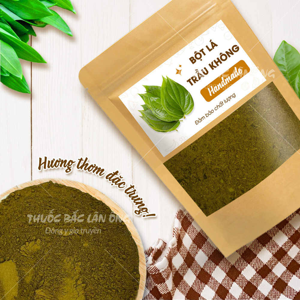 Bột lá trầu không 1kg, nguyên chất, bột lá trầu xông, khử mùi hôi, giảm nấm ngứa - Lãn Ông