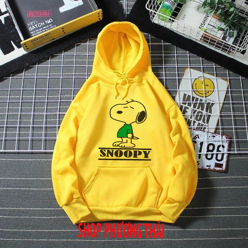 Áo hodie chó snoopy chất nỉ bông , phom rộng