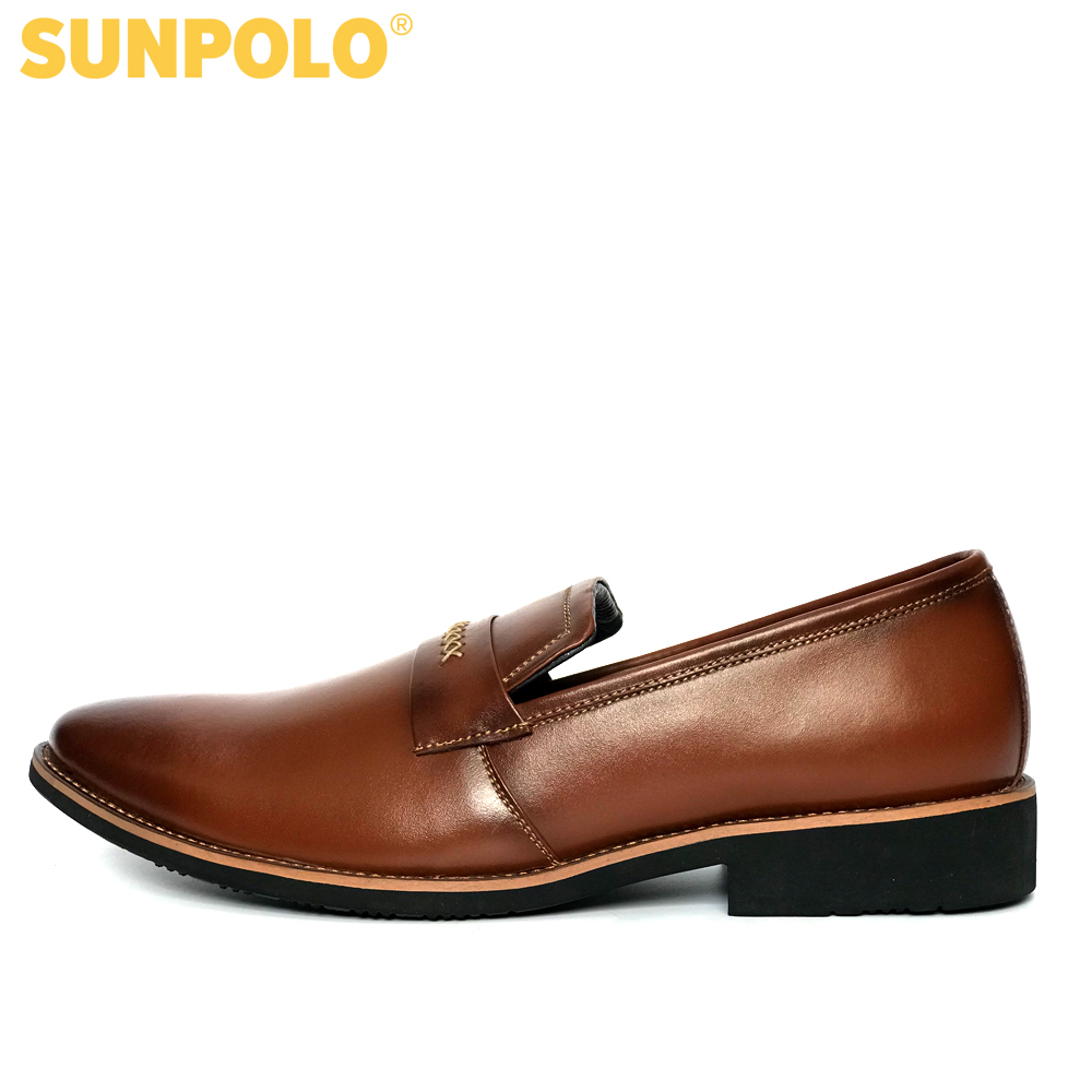 Giày Nam, Giày mọi nam da bò SUNPOLO SPH295 (Nâu)