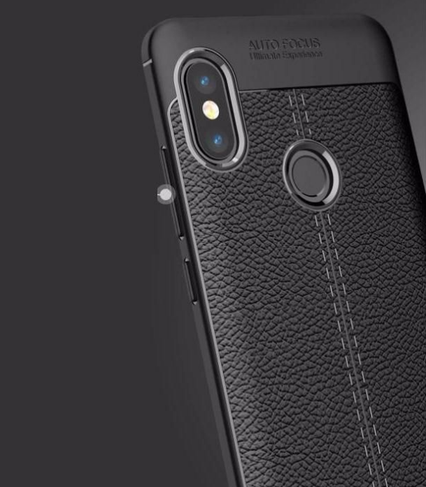 Ốp Lưng Xiaomi Redmi Note 5 Pro Dẻo Giả Da Đen hiệu autofocus