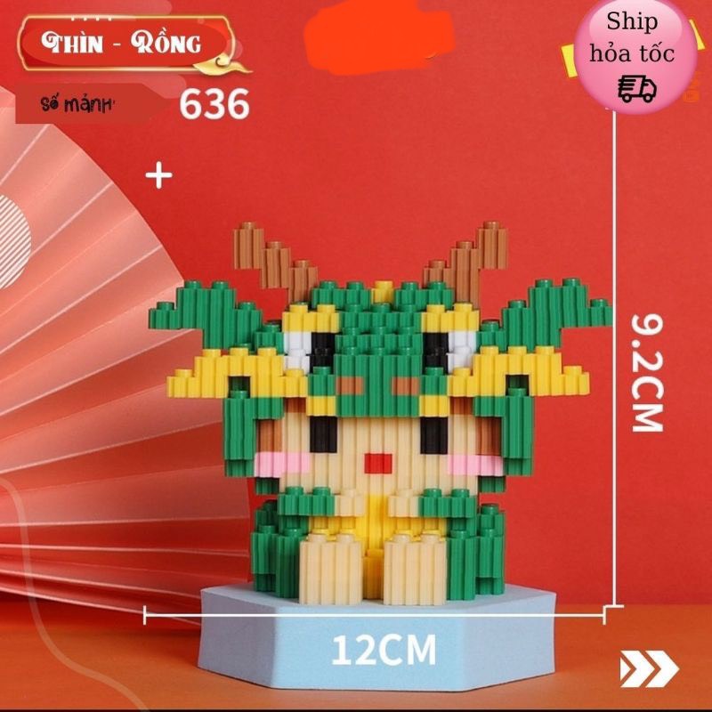 Đồ chơi  Lắp ráp Mô hình lắp ráp 3D mini 12 con giáp