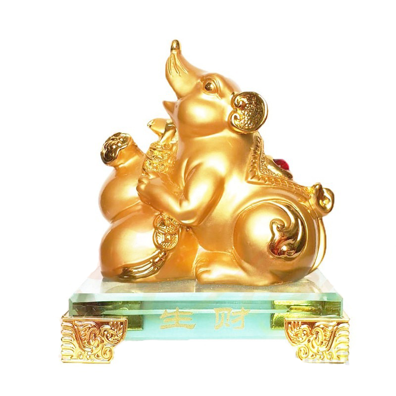 Tượng Chú Chuột Vàng Đế Thủy Tinh