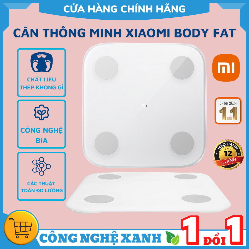 Cân điện tử xiaomi body fat scale 2 thông minh , phân tích kết nối app