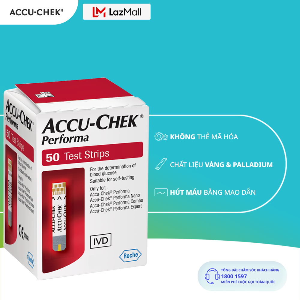 Hộp 50 Que Thử Đường Huyết ACCU-CHEK® Performa