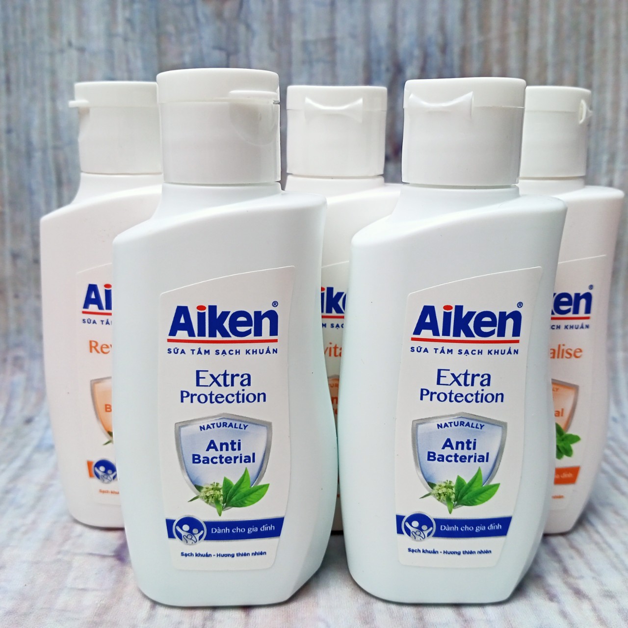 (Hàng khuyến mãi 60g) Set 5 chai Sữa Tắm Sạch Khuẩn Aiken 60g (Hàng tặng)