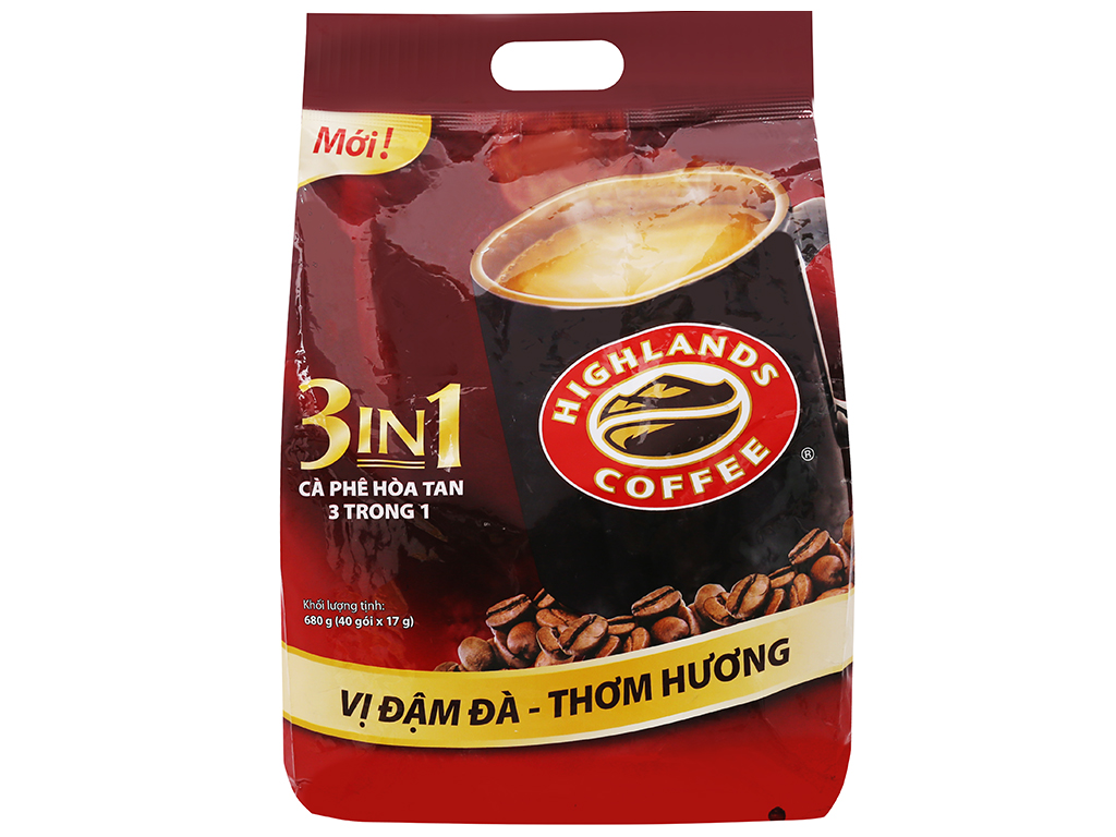 Cà phê sữa Highlands 3 in 1 bịch 50 gói x 17g