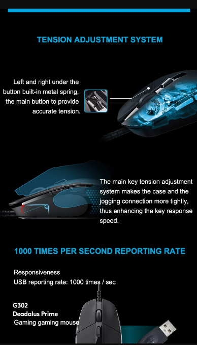 Chuột Gaming LED Logitech G302 USB