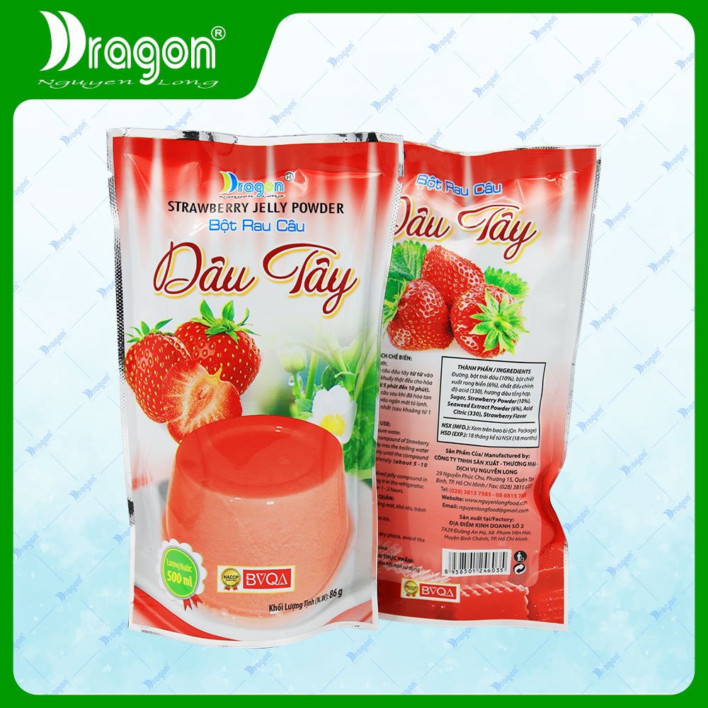 Bột Rau Câu Dâu Tây DRAGON 86G