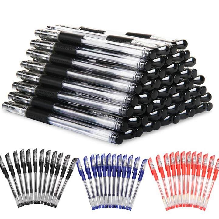 Combo 30 bút bi nước viết êm tay không lem mực ra tay, bút bi giá rẻ sẵn 3 màu đen xanh đỏ, đồ dùng văn phòng phẩm cho học sinh, văn phòng