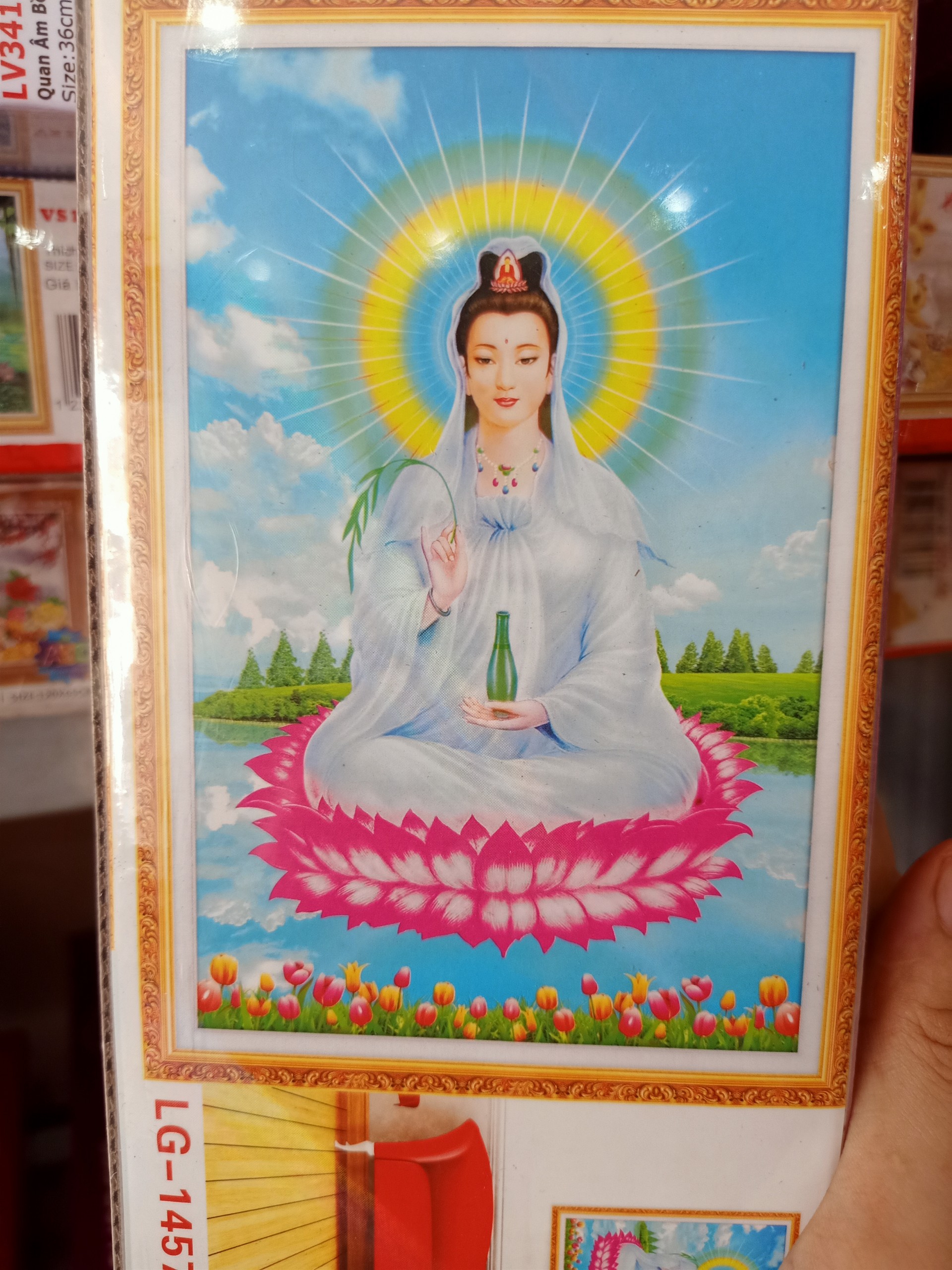 Tranh đính đá Phật Quan Âm (70x50)cm