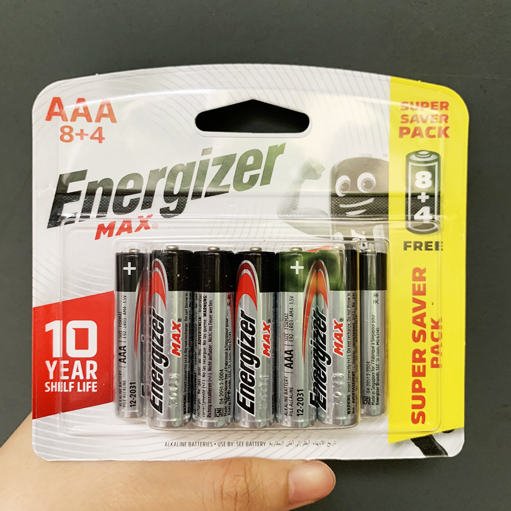 Combo 2 Vỉ Pin AAA Energizer Alkaline chính hãng (1 vỉ 12 viên)