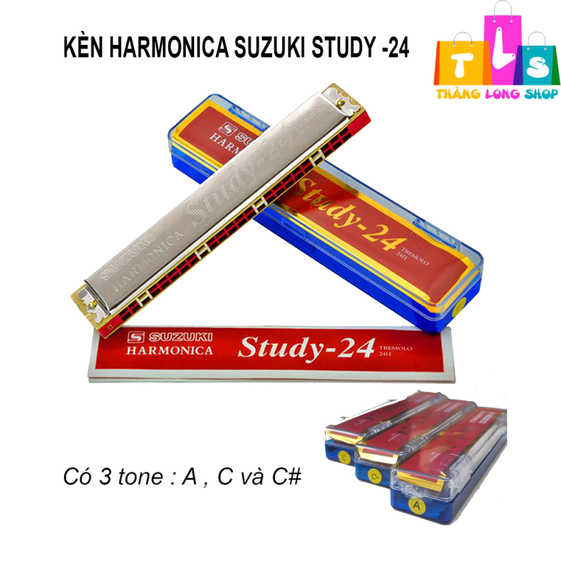 [Chính hãng] Kèn Harmonica Tremolo Suzuki Study 24 - 24 holes , 3 tone