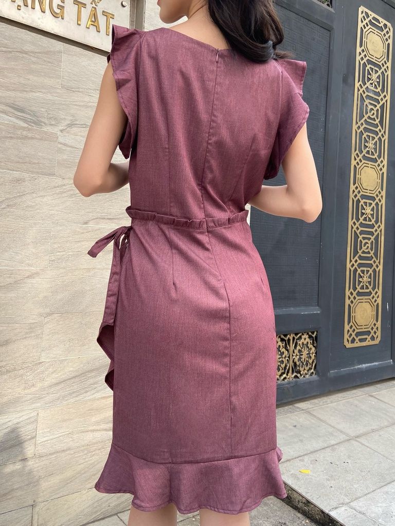 Đầm kiểu nữ màu ruốc - Lovadova 22D08C004