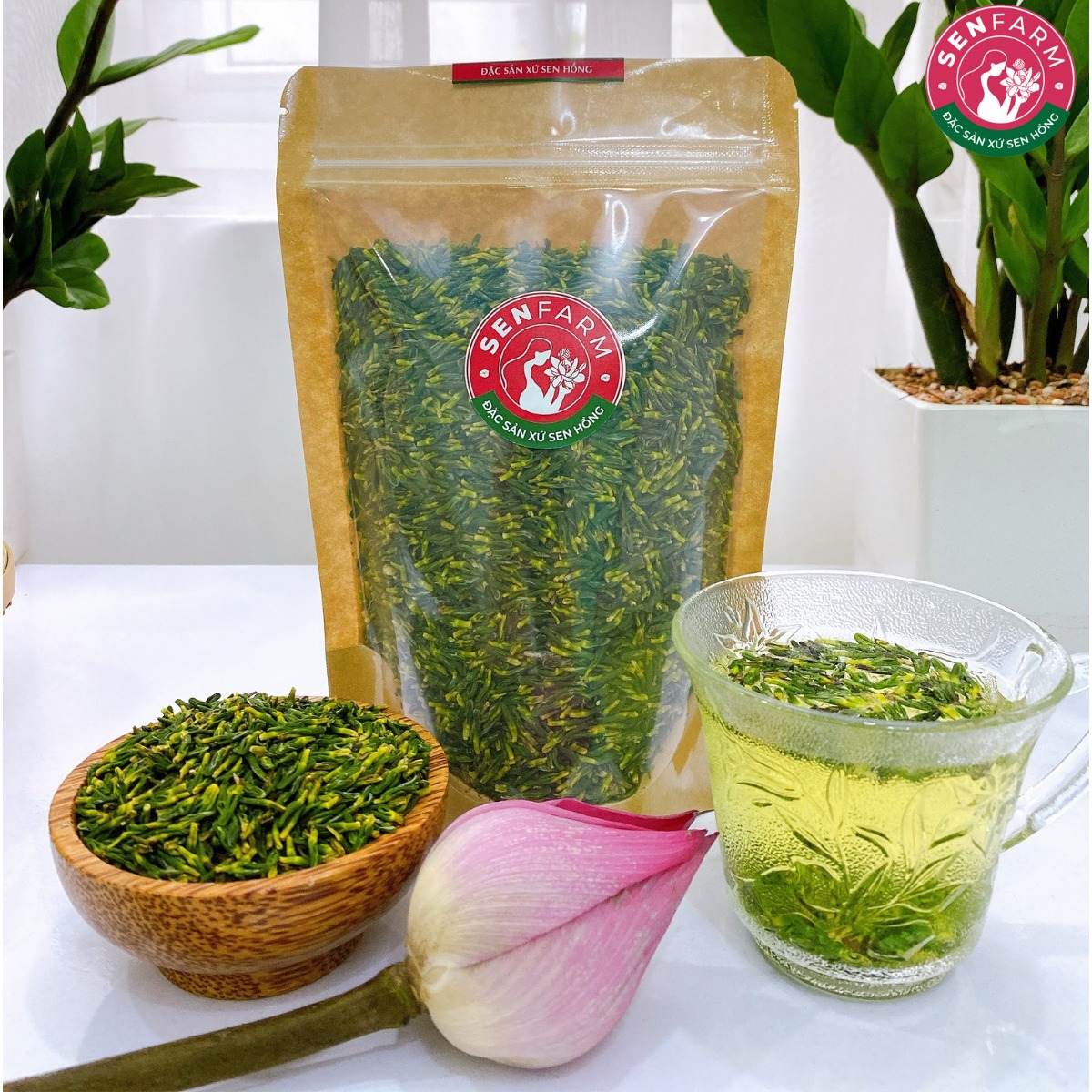 COMBO 2 bịch trà tim sen và lá sen Senfarm