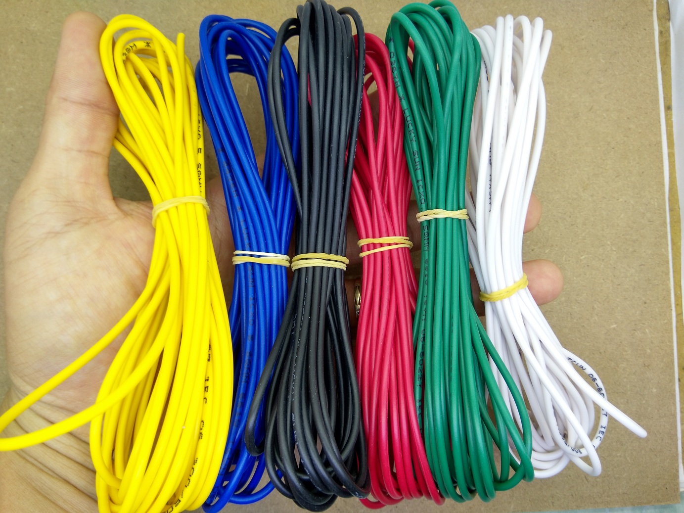 Dây điện lõi đồng 0.5mm - Cuộn 5m các màu