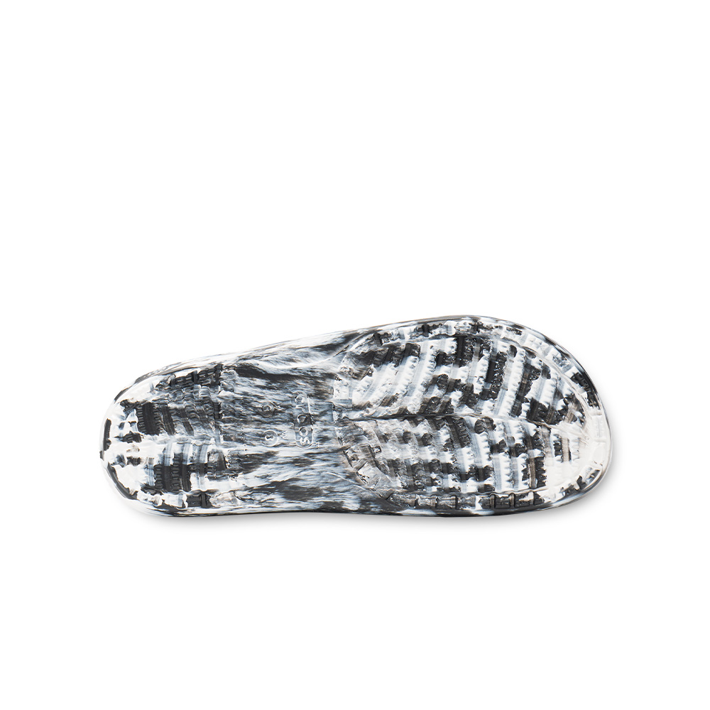 Dép Xăng Đan Unisex Crocs Marbled Classic - White/Black