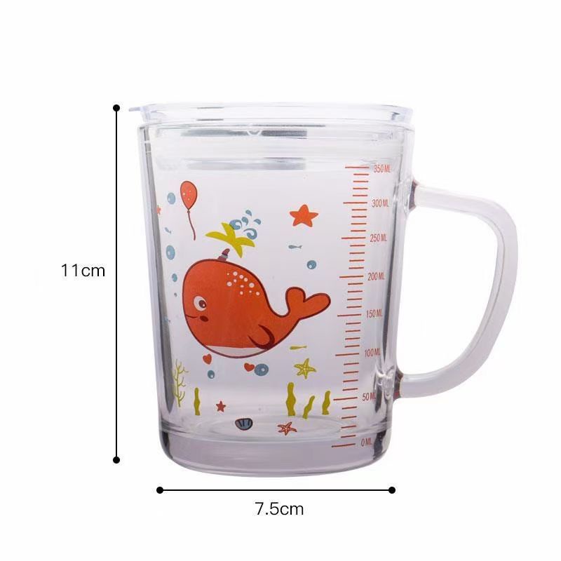 Cup milk glass split bar with lids and straws Silicon soft