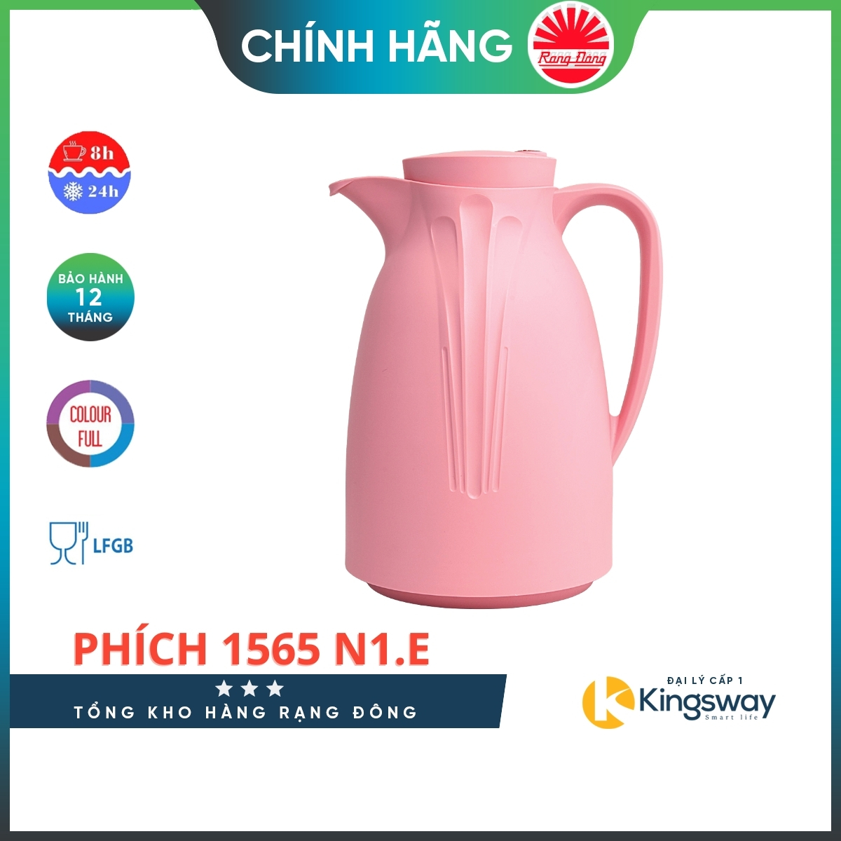 Phích Nước Rạng Đông Phích Pha Trà RD 1565 N1.E Dung Tích 1,5 Lít