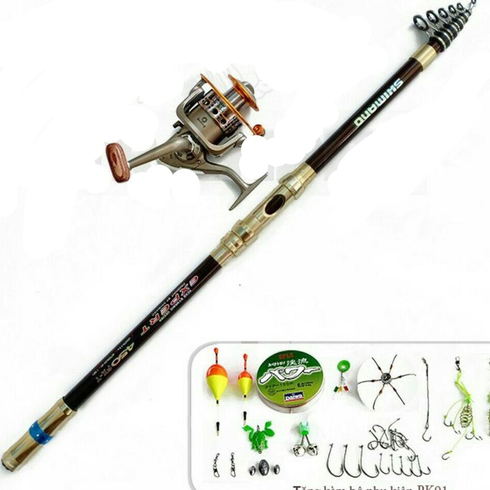 Combo bộ cần câu SHIMANO EXPERT dài 4m2 máy 7000 kèm phụ kiện cao cấp big sale