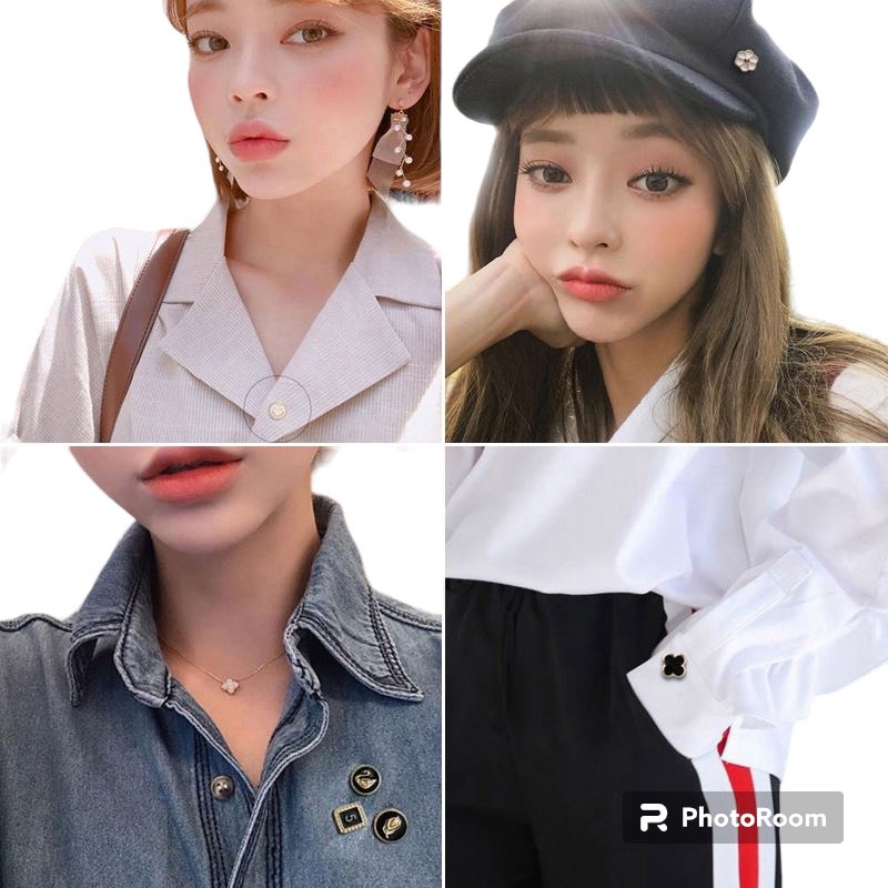 Set 5 khuy cài cúc áo mini, ghim cài áo trang trí