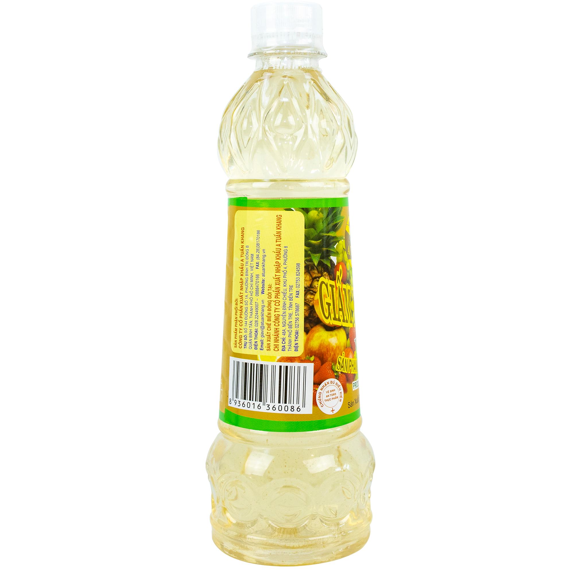 Giấm Nuôi Hoa Quả Lên Men Tự Nhiên 500ml – Gia Vị Trộn Salad Tươi Mát và Lành Mạnh | A TUẤN KHANG