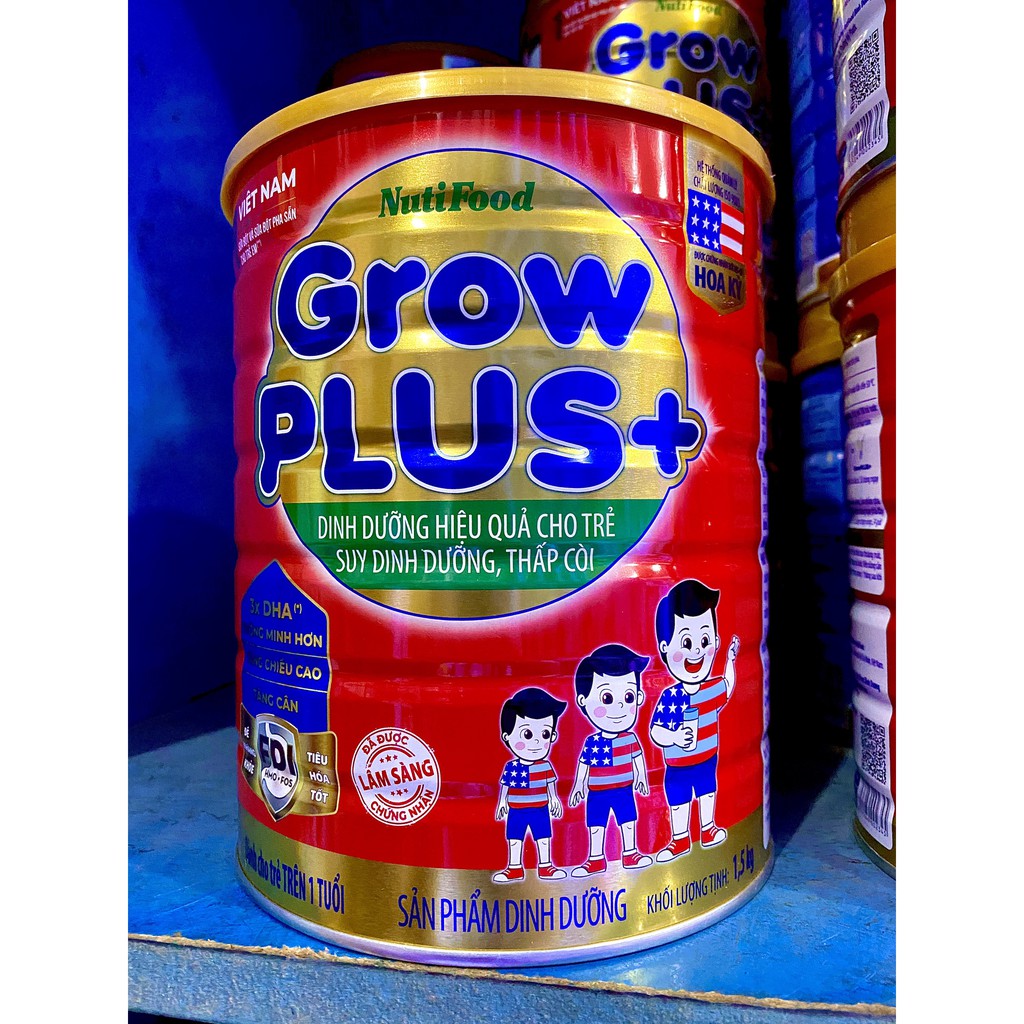 Sữa bột Nuti Grow Plus Đỏ 1,5kg date 7/2024