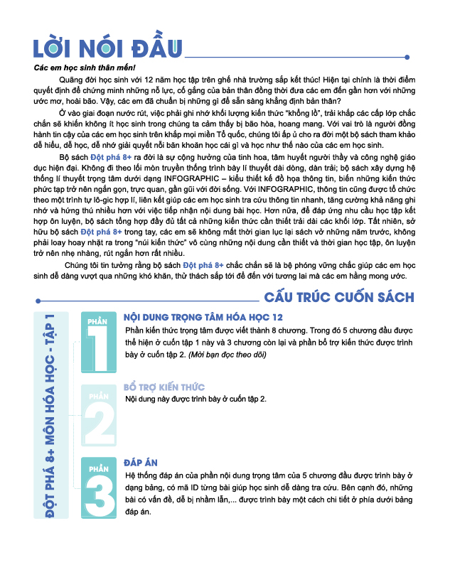 Đột phá 8+ môn Hóa học - Tập 1 (Phiên bản mới) - Chính hãng CCbook