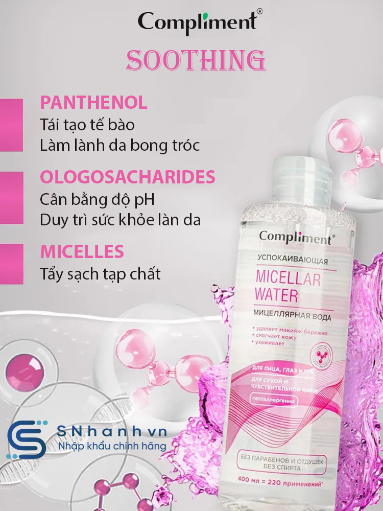 Tẩy trang Micellar Water Compliment 400ml