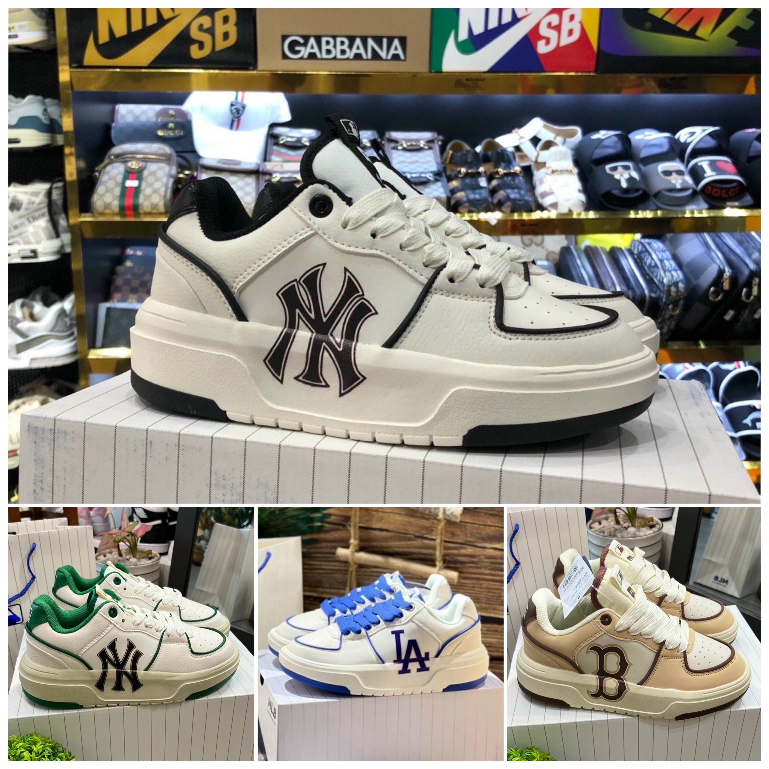 Giày Thể Thao MLB Chunky Liner Xanh Lá, Giày MLB Chunky Liner White Black 2022