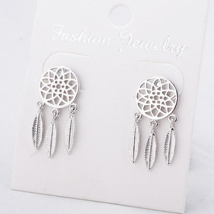 Bông tai nữ khuyên tai nụ sát tai Dream Catcher siêu dễ thương 2 màu Bạc , Vàng ( Có chọn màu ) phong cách thời trang cá tính cho nữ KT-59