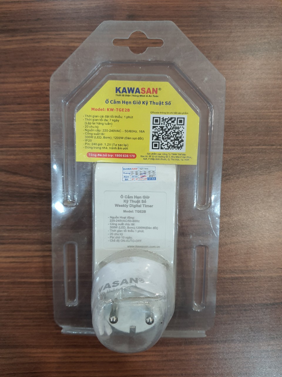 Ổ cắm điện hẹn giờ Kawasan KW-TGE2B