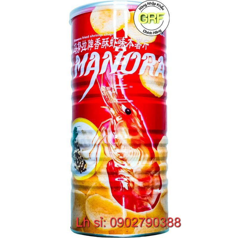 Bánh Snack Tôm/Cua MANORA 90g Lon Đỏ/Hồng [Hàng Nhập Thái Lan]
