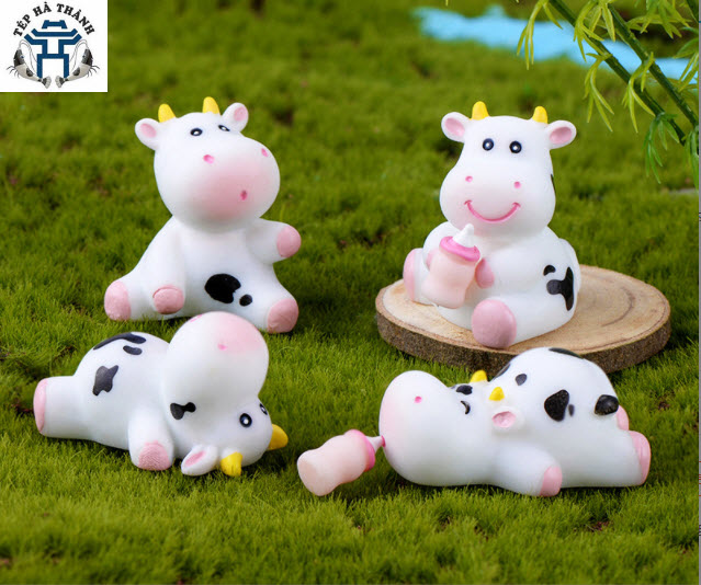 [Hoàn Tiền 10%] Phụ Kiện Trang Trí Tiểu Cảnh Bò Sữa