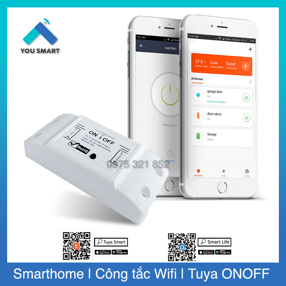 Công Tắc Thông Minh Wifi Tuya OnOff - Tuya Basic thay thế Sonoff.