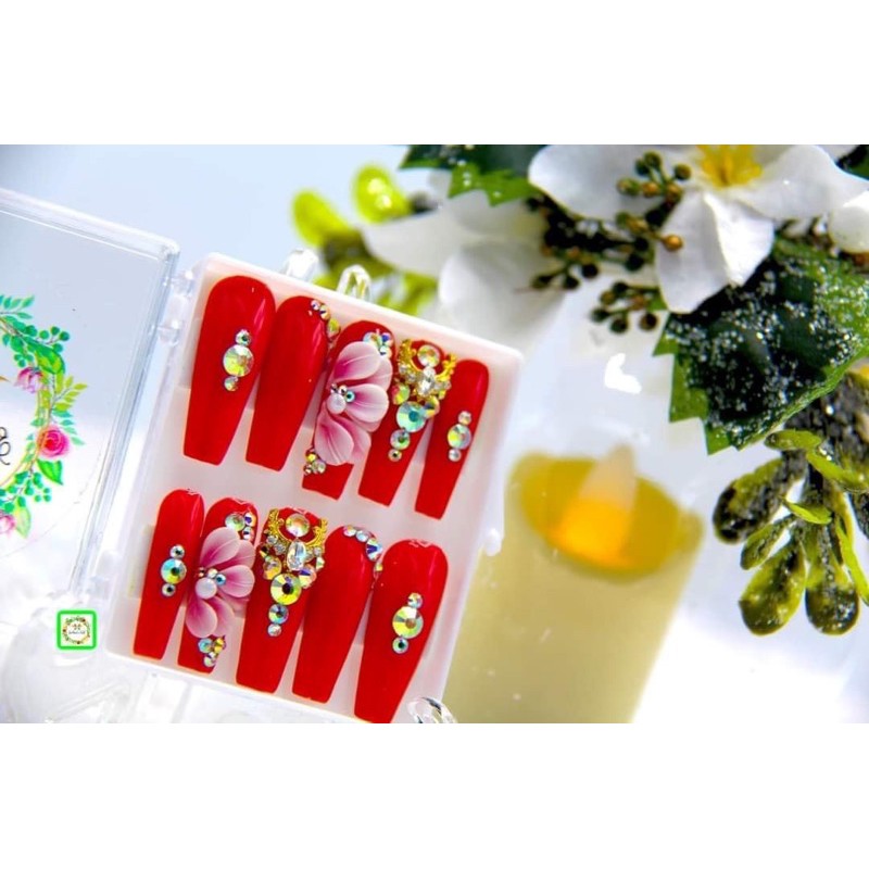 [HCM]combo hộp nhỏ đựng móng up-kèm keo và dũa mini