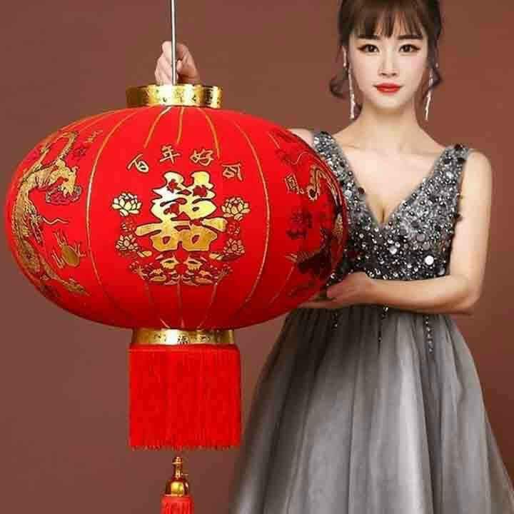 ĐÈN LỒNG TREO TẾT HÀNG CAO CẤP 2 ĐẾ LOẠI 100CM.