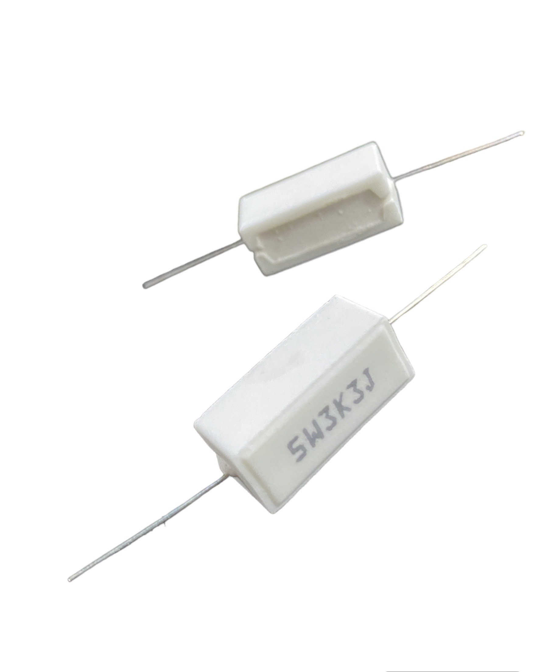 Combo 10 con điện trở cắm sứ trắng 5W +- 5% dáng nằm