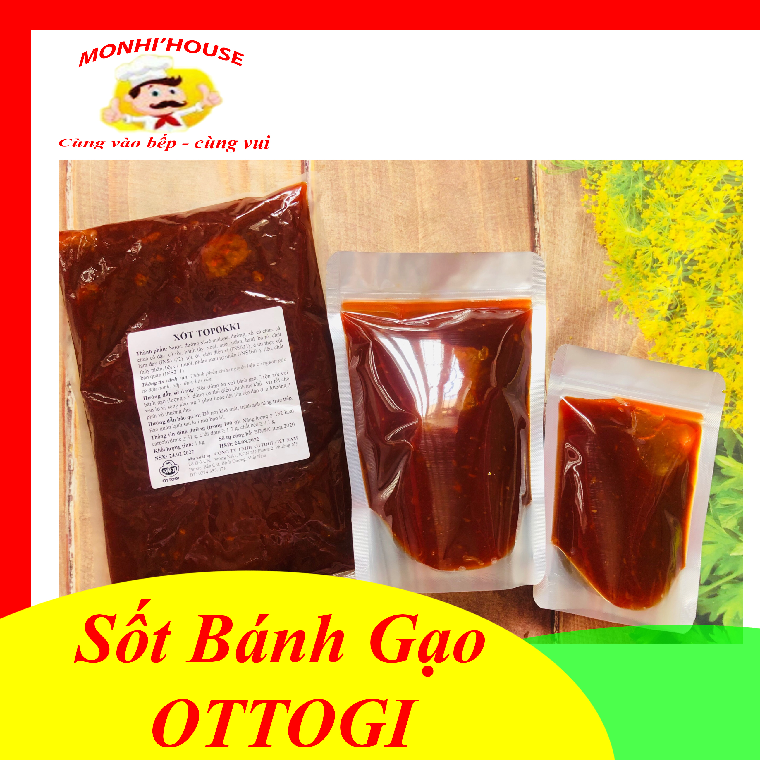 1Kg Xốt Bánh Gạo Topokki Ottogi Vị cay Ngọt_Doanvatgiasi