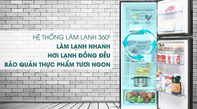 [TRẢ GÓP 0%] Tủ lạnh LG Inverter 264 lít GV-D262BL (Giá áp dụng giao tại HN, HCM& các tỉnh liên hệ shop)