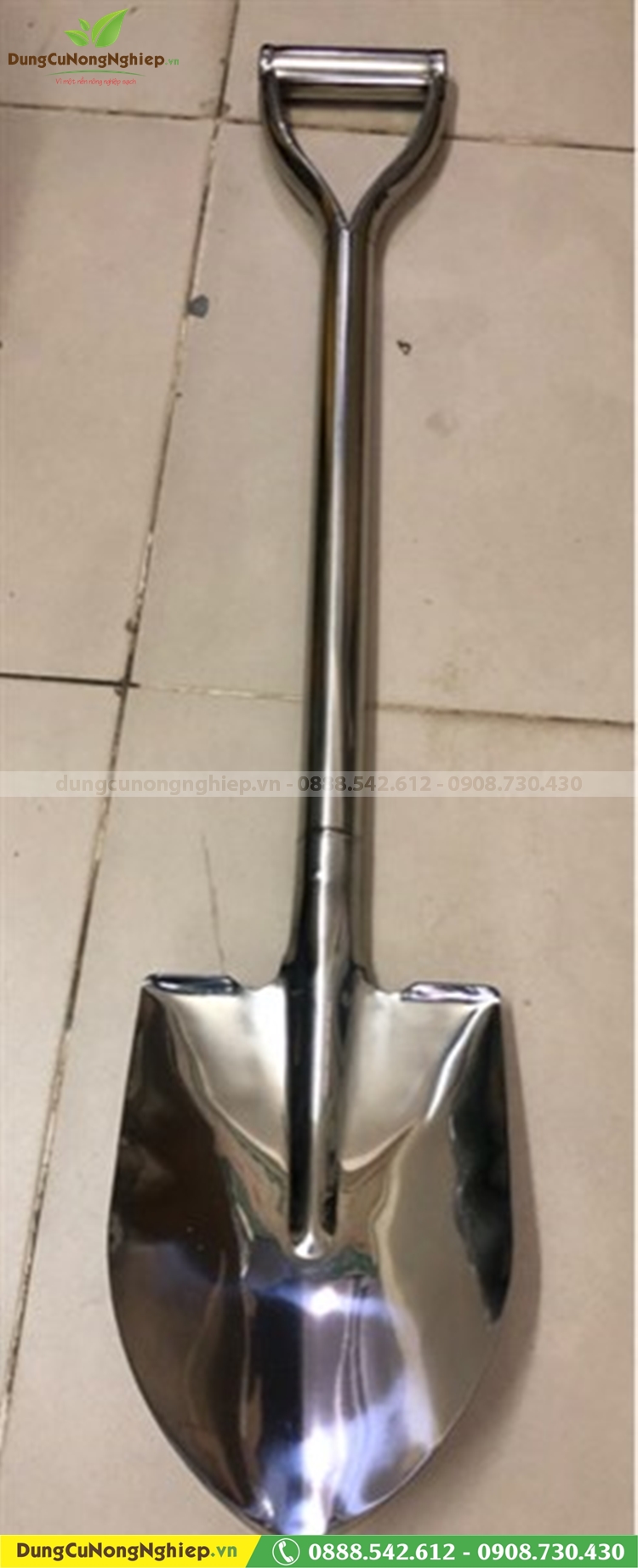 Xẻng làm vườn inox có tay cầm 80cm