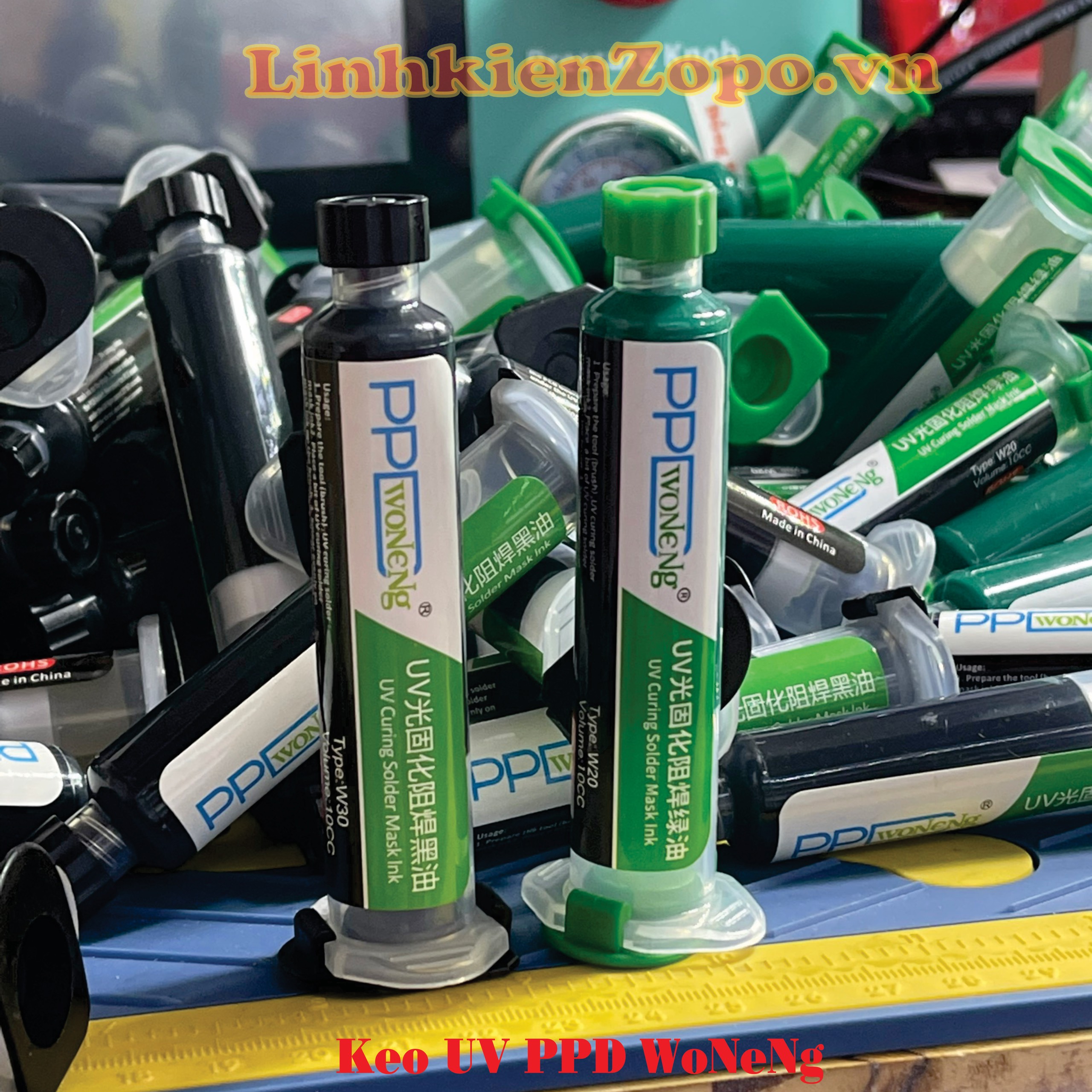 Keo UV Đen – Xanh PPD WoNeNg Phủ Mạch Chống Chập Chạm Tuyp:10cc
