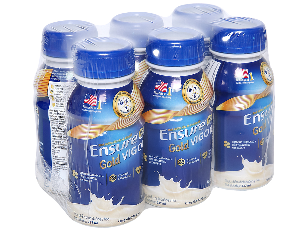 [Date 03/2024] Thùng 24 chai sữa bột pha sẵn Ensure Gold Vigor 237ml