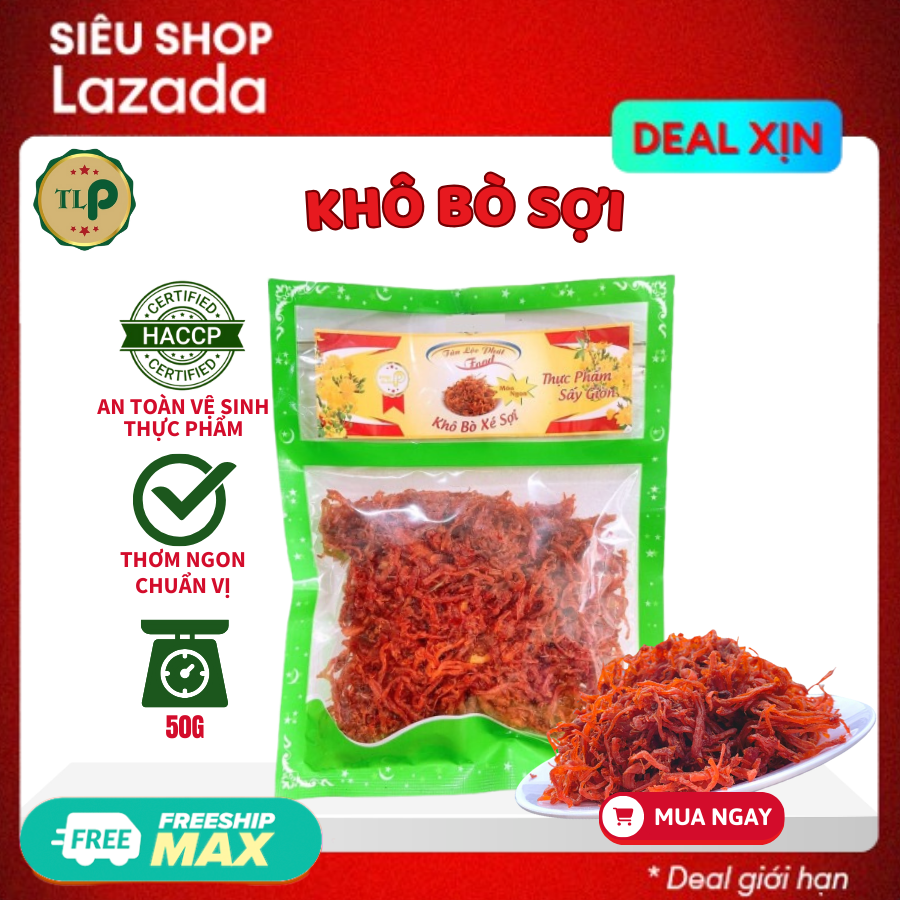 KHÔ BÒ SỢI TÂN LỘC PHÁT - BỊCH 50G