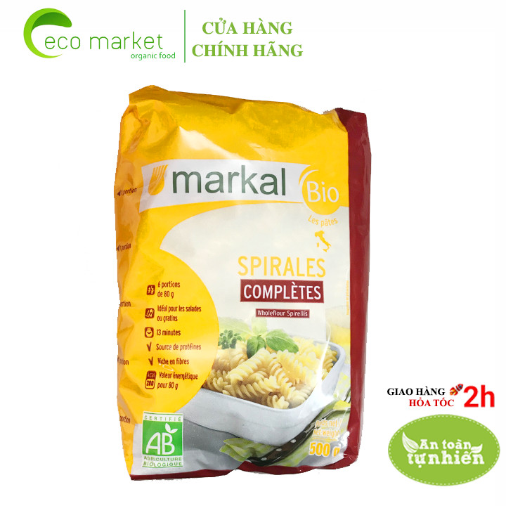 Mì xoắn lứt hữu cơ Markal 500g