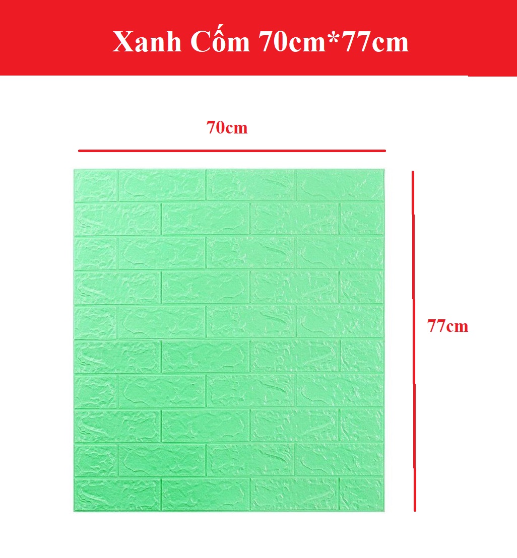 Tấm xốp xanh cốm xanh ngọc giả gạch 3D dán tường, trang trí nhà giá rẻ, xốp dán tường phòng ngủ-phòng khách đẹp, tấm dán tường 3d